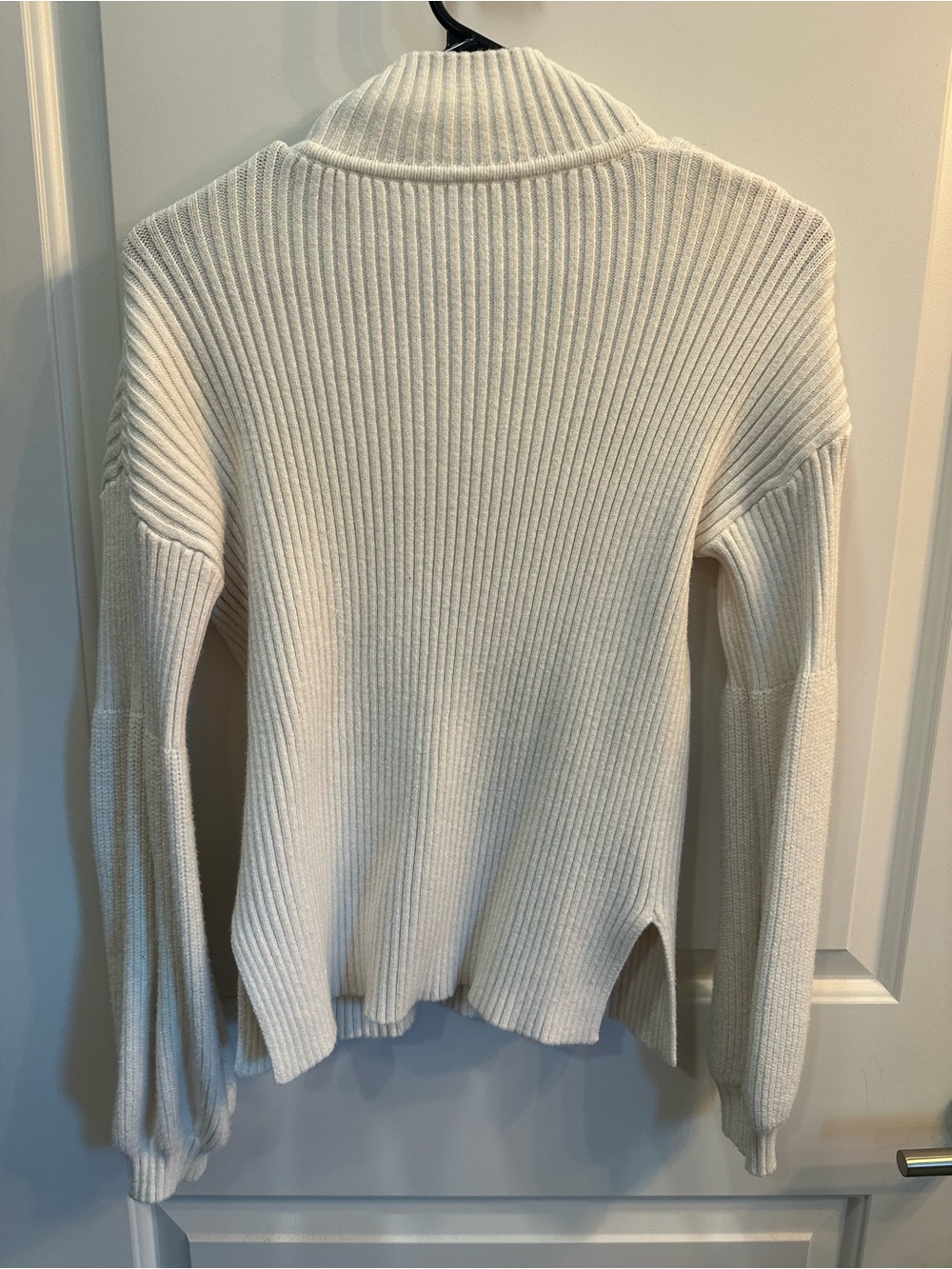 Amazon Cream Ribbed Mock-Neck Sweater - Picture 3 of 4